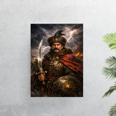 Ivan Mazepa stormlit Cossack hetman portrait poster 7