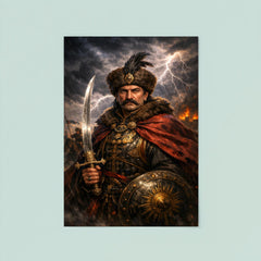 Ivan Mazepa stormlit Cossack hetman portrait poster 8