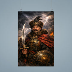 Ivan Mazepa stormlit Cossack hetman portrait poster 9