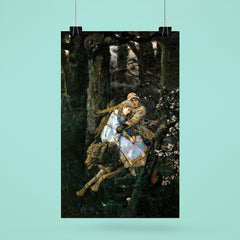Ivan Tsarevich Riding the Gray Wolf by Viktor Vasnetsov, 1889 poster 6