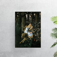 Ivan Tsarevich Riding the Gray Wolf by Viktor Vasnetsov, 1889 poster 7