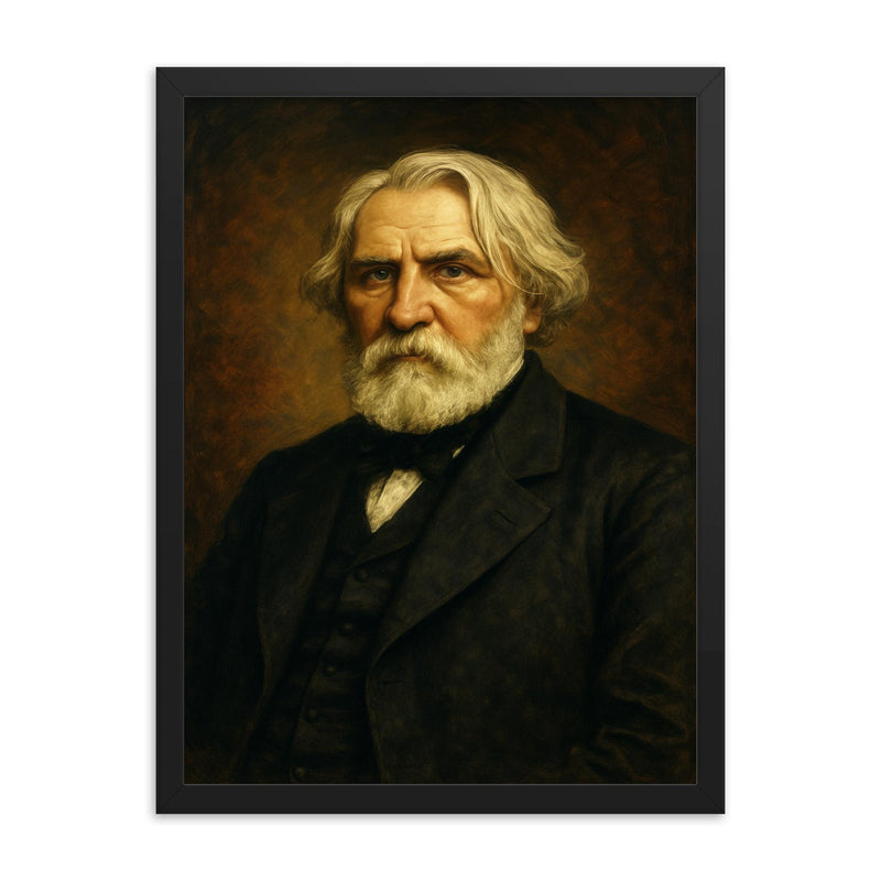 Ivan Turgenev framed print on a plain backdrop in size 18