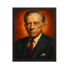 J Paul Getty framed print on a plain backdrop in size 16"x20".