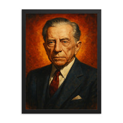 J Paul Getty framed print on a plain backdrop in size 18"x24".