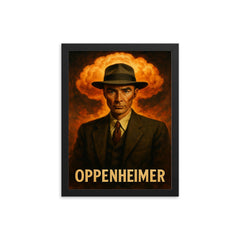 J Robert Oppenheimer framed print on a plain backdrop in size 12"x16".