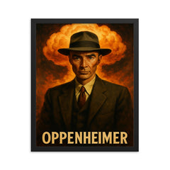 J Robert Oppenheimer framed print on a plain backdrop in size 16"x20".