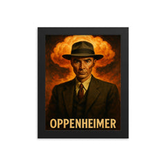 J Robert Oppenheimer framed print on a plain backdrop in size 8"x10".