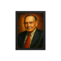 Jack Bogle framed print on a plain backdrop in size 12"x16".