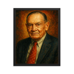 Jack Bogle framed print on a plain backdrop in size 16"x20".
