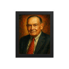 Jack Bogle framed print on a plain backdrop in size 8"x10".
