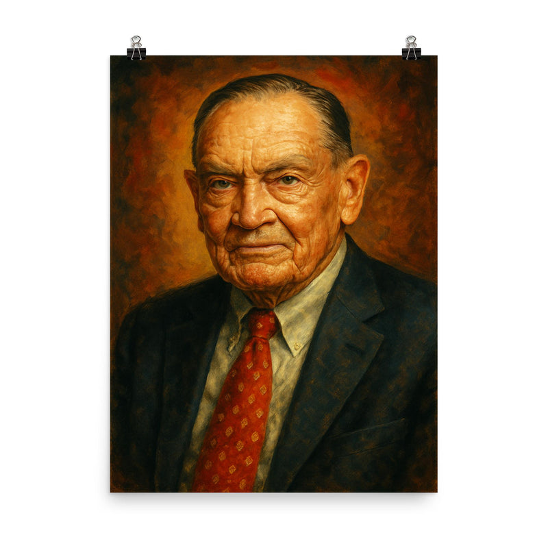 Jack Bogle poster on a plain backdrop in size 8
