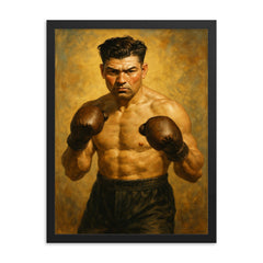 Jack Dempsey framed print on a plain backdrop in size 18"x24".