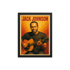 Jack Johnson framed print on a plain backdrop in size 12"x16".