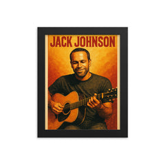 Jack Johnson framed print on a plain backdrop in size 8"x10".
