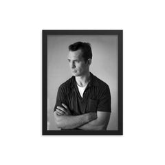 Jack Kerouac framed print on a plain backdrop in size 12"x16".