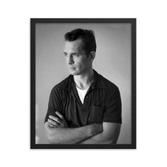 Jack Kerouac framed print on a plain backdrop in size 16"x20".