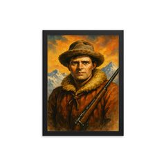Jack London framed print on a plain backdrop in size 12"x16".
