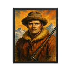 Jack London framed print on a plain backdrop in size 16"x20".