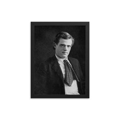 Jack London Writing framed print on a plain backdrop in size 12"x16".