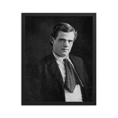Jack London Writing framed print on a plain backdrop in size 16"x20".