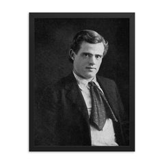 Jack London Writing framed print on a plain backdrop in size 18"x24".