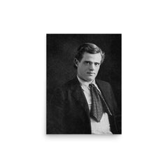 Jack London Writing poster on a plain backdrop in size 12"x16".