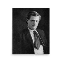 Jack London Writing poster on a plain backdrop in size 16"x20".