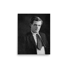 Jack London Writing poster on a plain backdrop in size 8"x10".