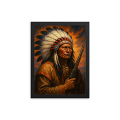 Jack Red Cloud framed print on a plain backdrop in size 12"x16".