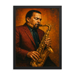 Jackie McLean framed print on a plain backdrop in size 18"x24".