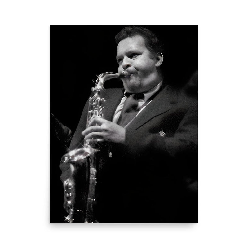 Jackie McLean poster on a plain backdrop in size 18