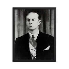 Jacobo Arbenz framed print on a plain backdrop in size 16"x20".