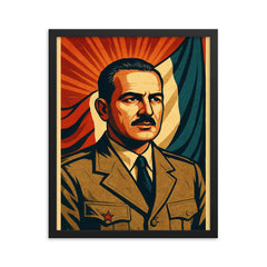 Jacobo Arbenz framed print on a plain backdrop in size 16"x20".