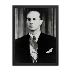 Jacobo Arbenz framed print on a plain backdrop in size 18"x24".