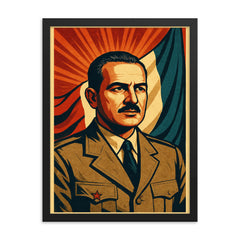 Jacobo Arbenz framed print on a plain backdrop in size 18"x24".