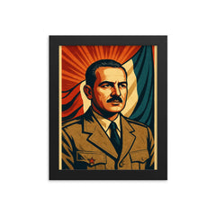 Jacobo Arbenz framed print on a plain backdrop in size 8"x10".