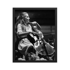 Jacqueline du Pré framed print on a plain backdrop in size 16"x20".