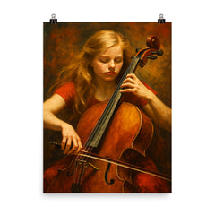 Jacqueline du Pré poster on a plain backdrop in size 8"x10".