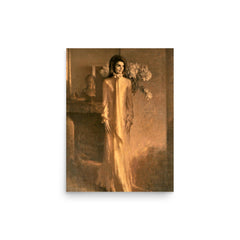 Jacqueline Kennedy Official Portrait poster on a plain backdrop in size 12"x16".