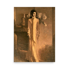 Jacqueline Kennedy Official Portrait poster on a plain backdrop in size 18"x24".