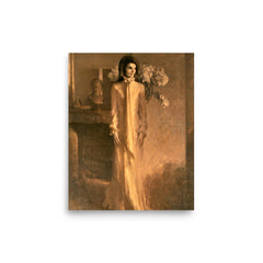 Jacqueline Kennedy Official Portrait poster on a plain backdrop in size 8"x10".