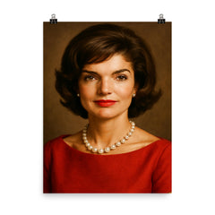 Jacqueline Kennedy portrait poster on a plain backdrop in size 8"x10".