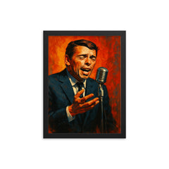 Jacques Brel framed print on a plain backdrop in size 12"x16".