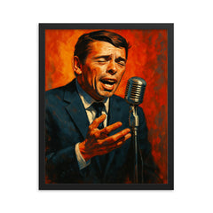 Jacques Brel framed print on a plain backdrop in size 16"x20".