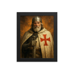 Jacques de Molay framed print on a plain backdrop in size 8"x10".