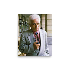 Jacques Derrida poster on a plain backdrop in size 8"x10".