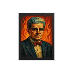 Jacques Lacan framed print on a plain backdrop in size 12"x16".