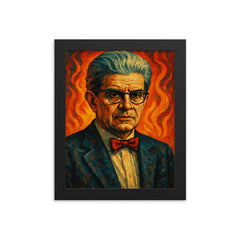 Jacques Lacan framed print on a plain backdrop in size 8"x10".