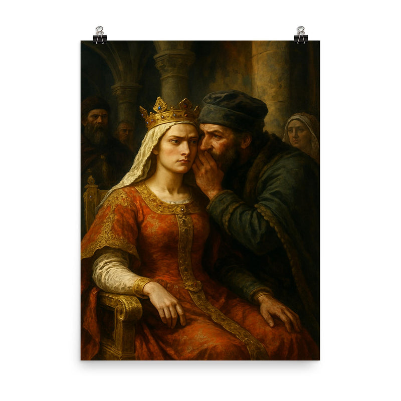 Jadwiga and Dymitr of Goraj court intrigue poster on a plain backdrop in size 8