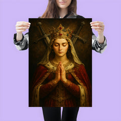 Jadwiga of Poland in prayer before crossed swords poster 3